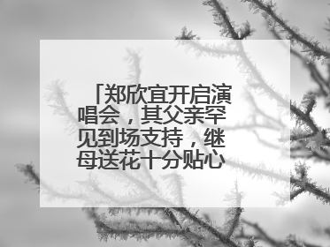 郑欣宜开启演唱会,其父亲罕见到场支持,继母送花十分贴心,怎么看?