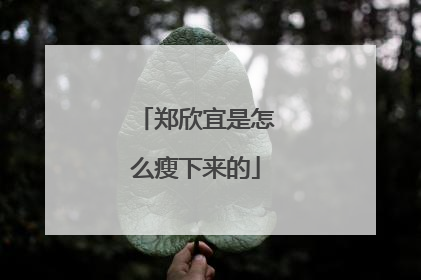 郑欣宜是怎么瘦下来的