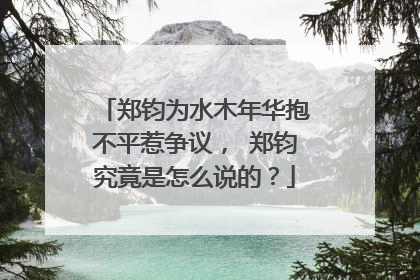 郑钧为水木年华抱不平惹争议, 郑钧究竟是怎么说的?