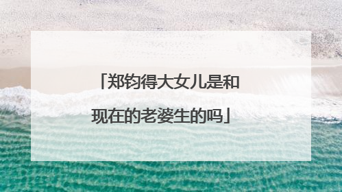 郑钧得大女儿是和现在的老婆生的吗