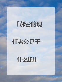 郝蕾的现任老公是干什么的