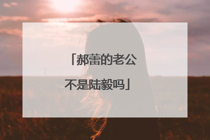 郝蕾的老公不是陆毅吗
