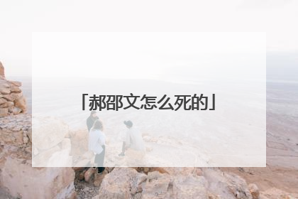 郝邵文怎么死的