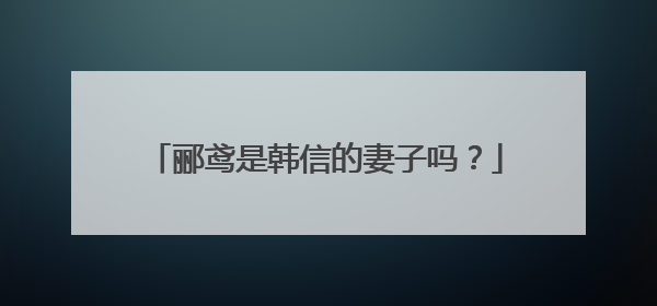 郦鸢是韩信的妻子吗？