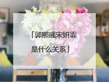 郭熙彧宋妍霏是什么关系