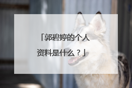 郭碧婷的个人资料是什么？