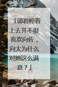 郭碧婷看上去并不很喜欢向佐,向太为什么对她这么满意?