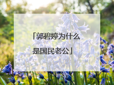 郭碧婷为什么是国民老公