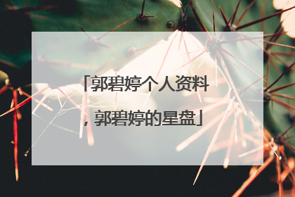 郭碧婷个人资料，郭碧婷的星盘