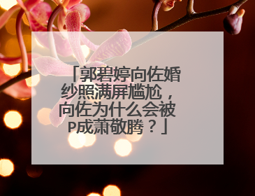 郭碧婷向佐婚纱照满屏尴尬，向佐为什么会被P成萧敬腾？