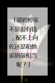 郭碧婷家不是很有钱,配不上向佐还是和他家旗鼓相当呢?