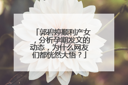 郭碧婷顺利产女,分析孕期发文的动态,为什么网友们都恍然大悟?