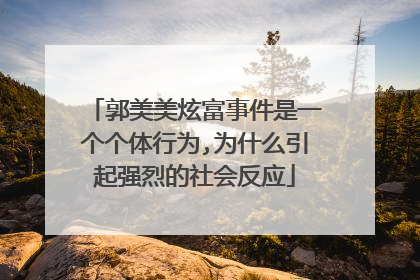 郭美美炫富事件是一个个体行为,为什么引起强烈的社会反应