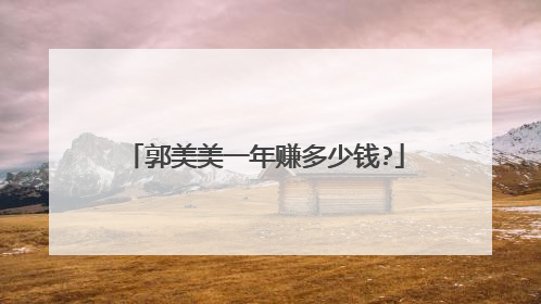郭美美一年赚多少钱?