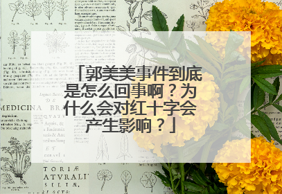 郭美美事件到底是怎么回事啊？为什么会对红十字会产生影响？