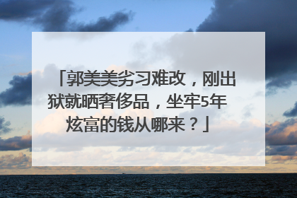 郭美美劣习难改,刚出狱就晒奢侈品,坐牢5年炫富的钱从哪来?