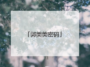 郭美美密码