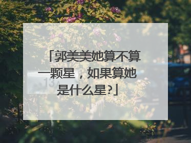 郭美美她算不算一颗星，如果算她是什么星?