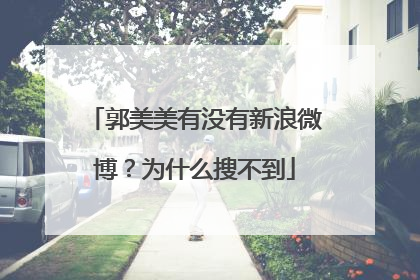 郭美美有没有新浪微博？为什么搜不到