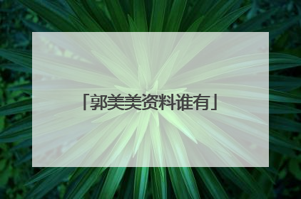 郭美美资料谁有