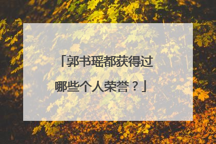 郭书瑶都获得过哪些个人荣誉?