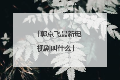 郭京飞最新电视剧叫什么