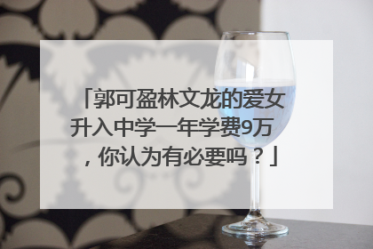 郭可盈林文龙的爱女升入中学一年学费9万,你认为有必要吗?