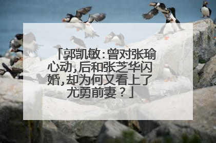 郭凯敏:曾对张瑜心动,后和张芝华闪婚,却为何又看上了尤勇前妻？
