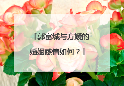 郭富城与方媛的婚姻感情如何?