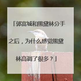 郭富城和熊黛林分手之后，为什么感觉熊黛林高调了很多？