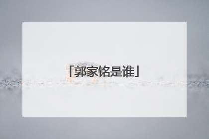 郭家铭是谁