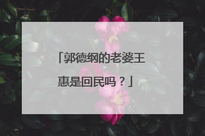 郭德纲的老婆王惠是回民吗？