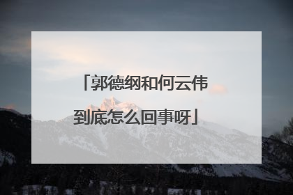 郭德纲和何云伟到底怎么回事呀