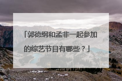 郭德纲和孟非一起参加的综艺节目有哪些?