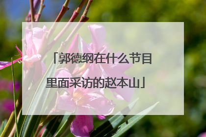 郭德纲在什么节目里面采访的赵本山