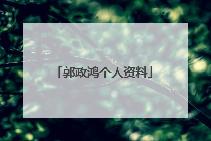 郭政鸿个人资料