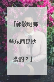 郭敬明哪些东西是抄袭的?
