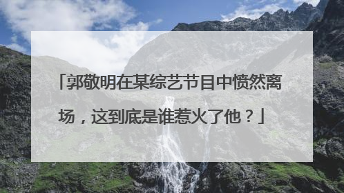 郭敬明在某综艺节目中愤然离场,这到底是谁惹火了他?