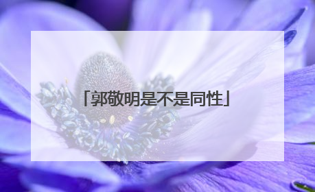 郭敬明是不是同性