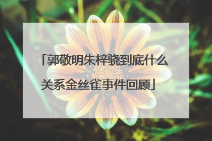 郭敬明朱梓骁到底什么关系金丝雀事件回顾