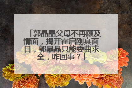 郭晶晶父母不再顾及情面,揭开霍启刚真面目,郭晶晶只能委曲求全,咋回事?