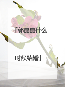 郭晶晶什么时候结婚