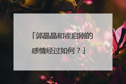 郭晶晶和霍启刚的感情经过如何？