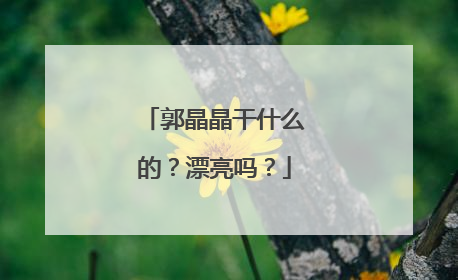 郭晶晶干什么的？漂亮吗？
