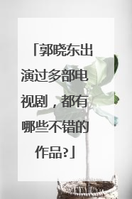 郭晓东出演过多部电视剧,都有哪些不错的作品?