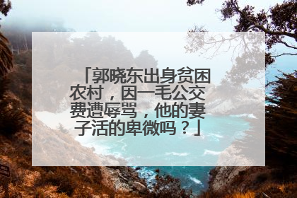 郭晓东出身贫困农村,因一毛公交费遭辱骂,他的妻子活的卑微吗?