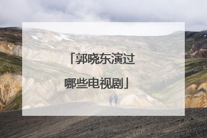 郭晓东演过哪些电视剧