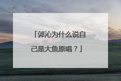 郭沁为什么说自己是大鱼原唱?