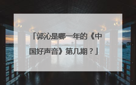 郭沁是哪一年的《中国好声音》第几期?