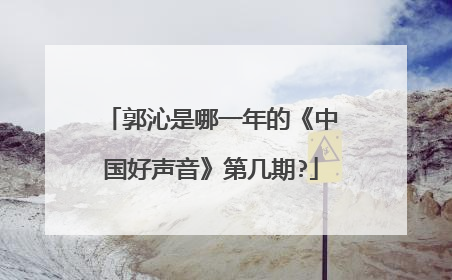 郭沁是哪一年的《中国好声音》第几期?